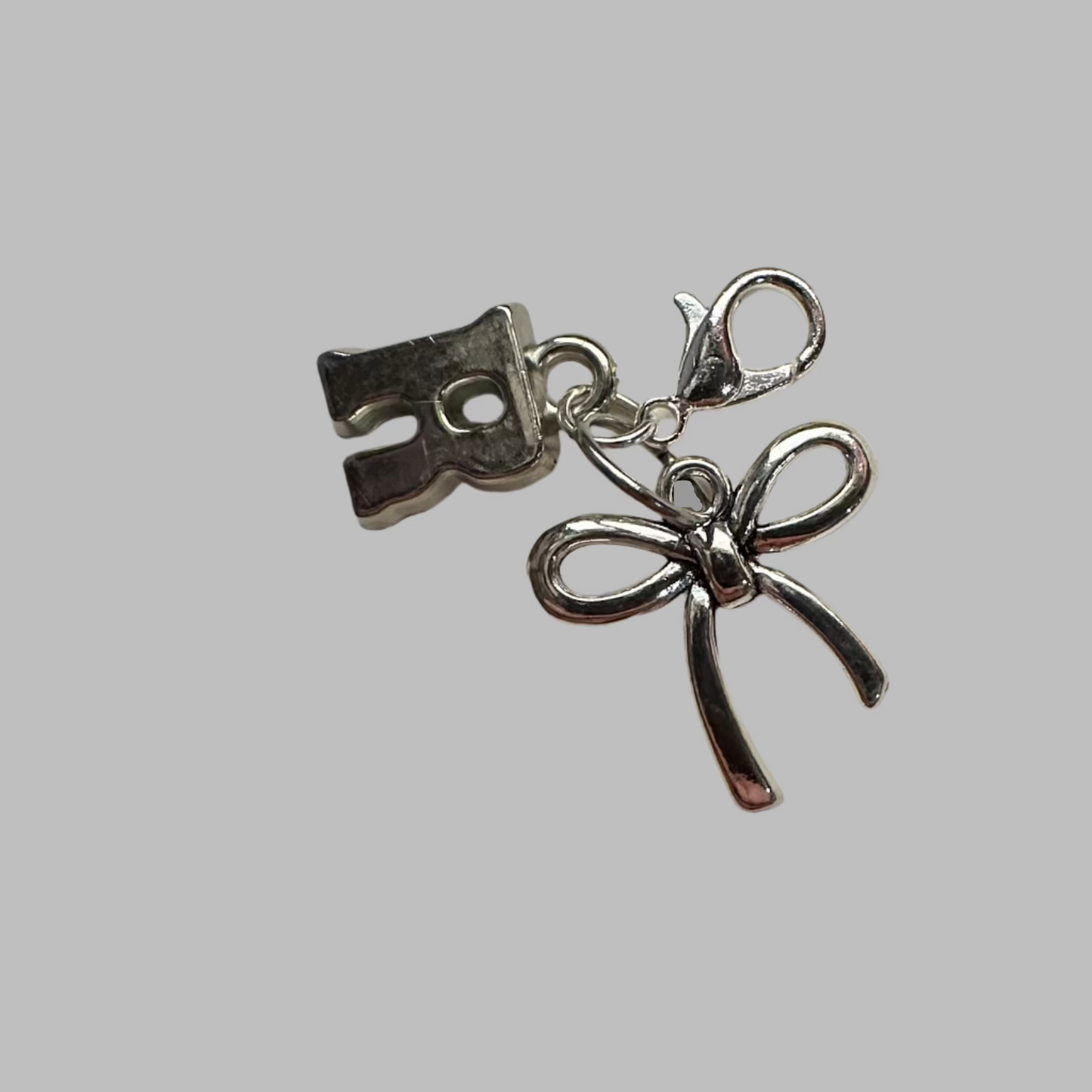 Letter Charm With Lace Bow