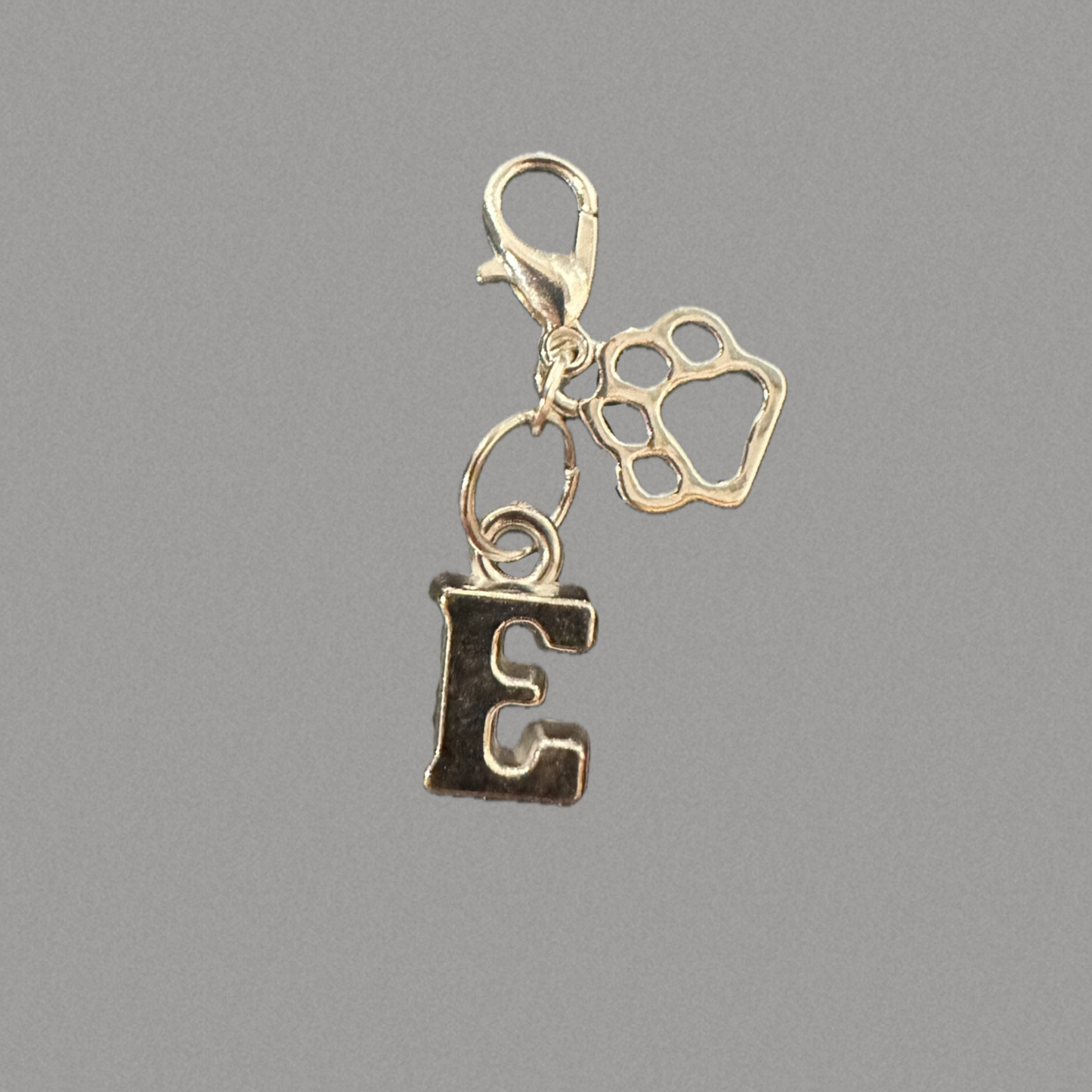 Dog Paw Name Letter Charm