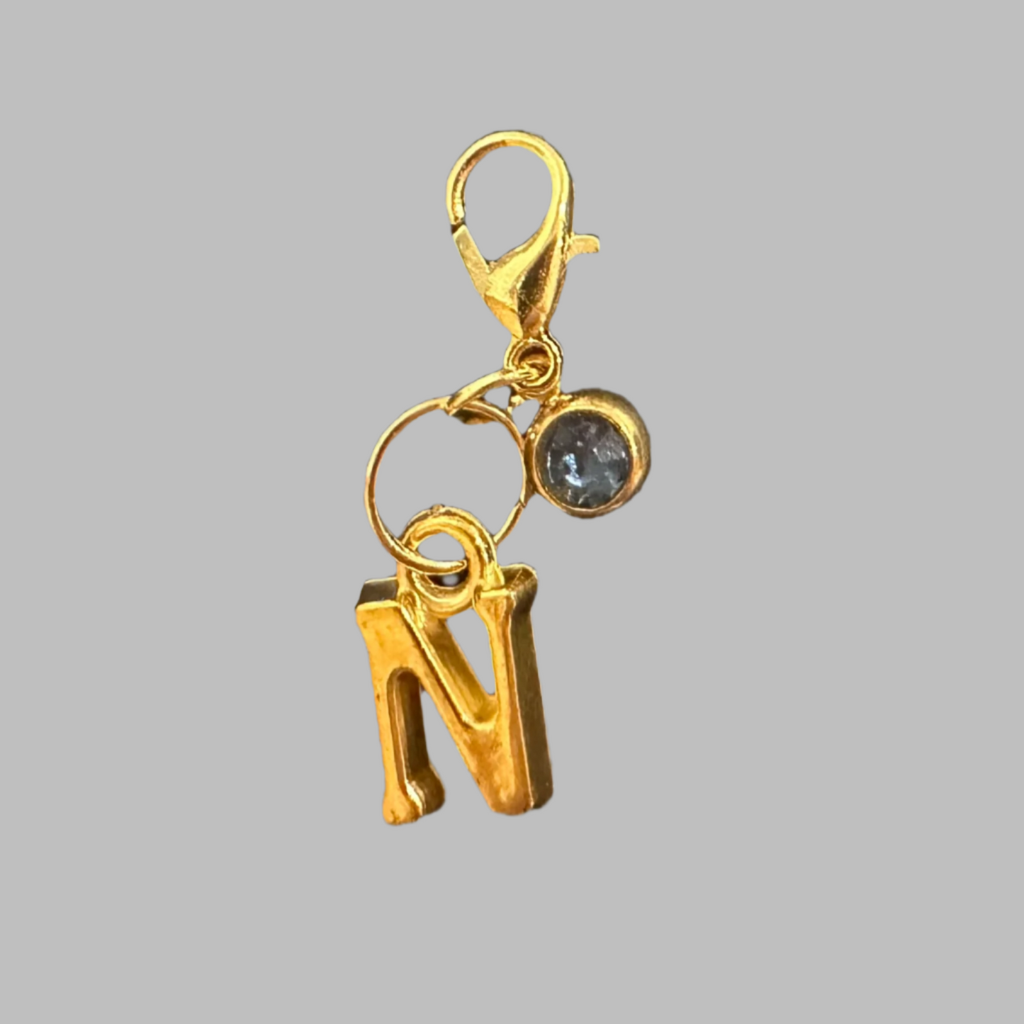 Name Letter Charm With Gem