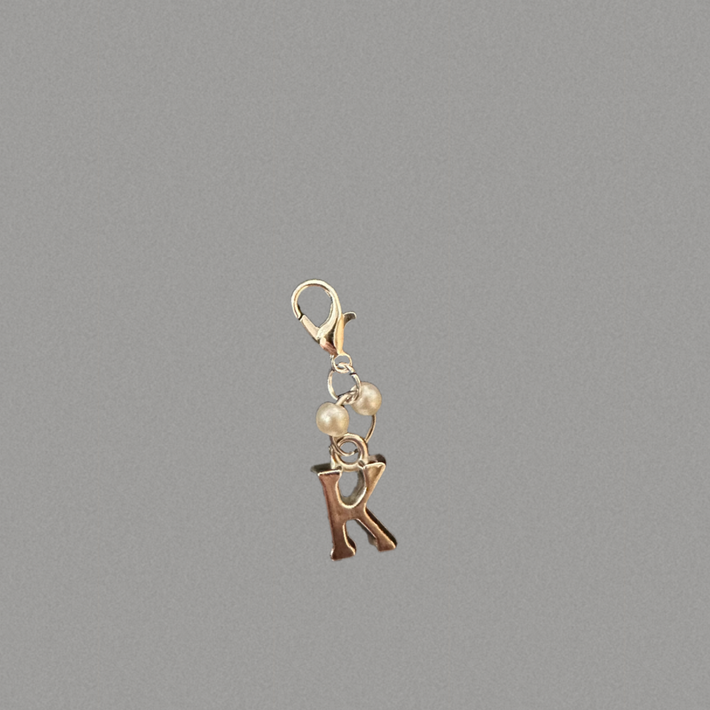 Name Letter Charm With Pearls