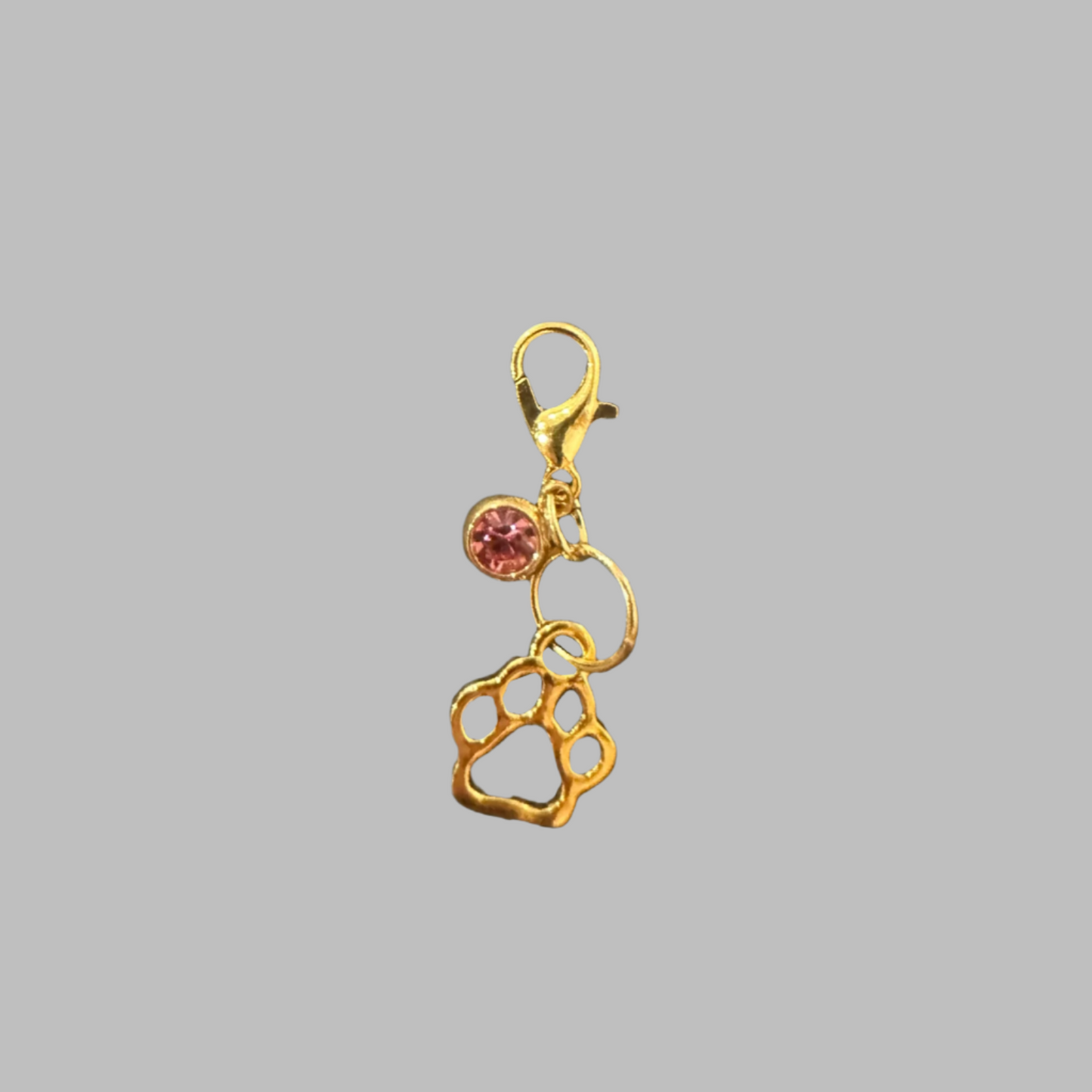 Dog Paw Charm With Gem