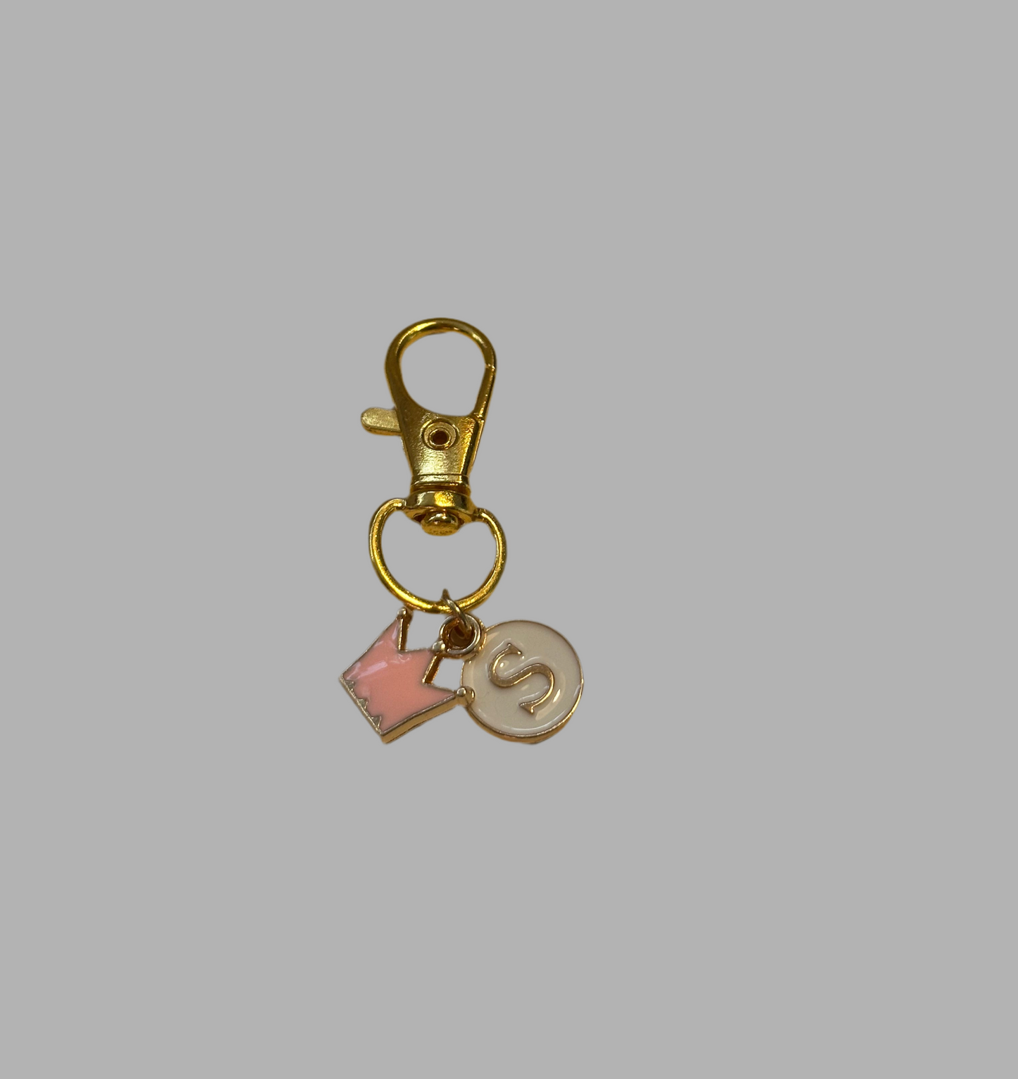 Pink Crown with Pearl Letter Charm