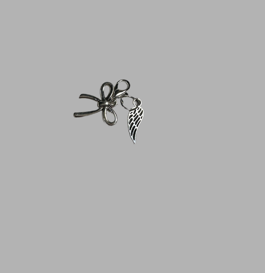 Lace Bow And Wing Charm