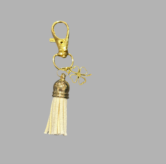 Random coloured Tassle with Clover Charm