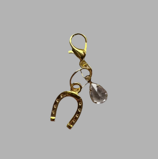 Horse Shoe Charm With Crystal