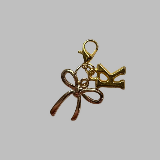 Letter Charm With Lace Bow