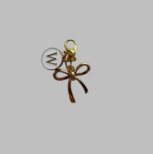 Pearl Letter Charm With Bow