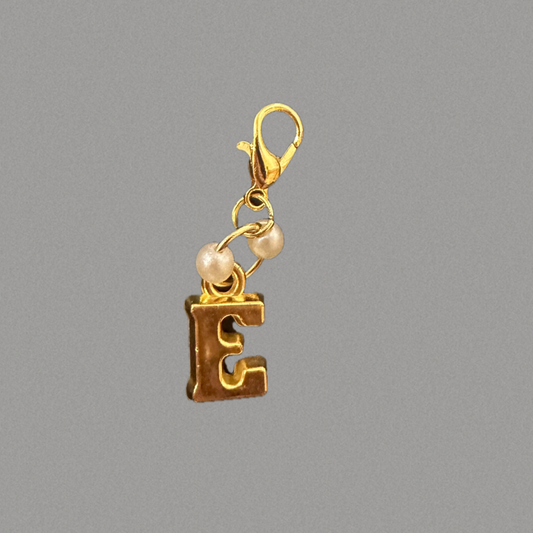 Name Letter Charm With Pearls