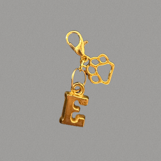 Dog Paw Name Letter Charm